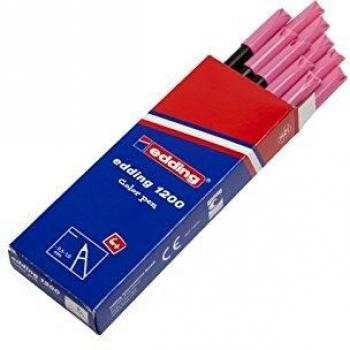 Edding 1200-009 - Rotulador con punta de fibra, 10 unidades, color rosa
