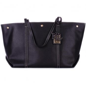 Ralph Lauren Black Logo Front Tote Bag for Women, One Size