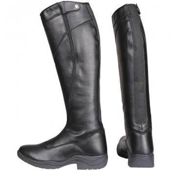 Horka Junior Thermo Riley elástica suela de goma cierre de cremallera soporte caballo botas de equitación, negro