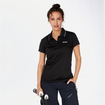 Regatta Maverik V Women's Quick Drying Wicking Polo Shirt - Black - Size M