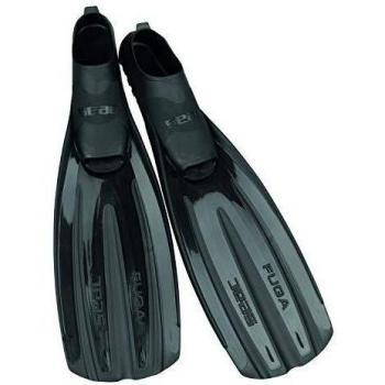 SEAC Aleta Fuga Fuga, Aletas de Buceo y Snorkel para Adultos con Zapatilla Cerrada, Fabricado en Italia, Negro, 44/45