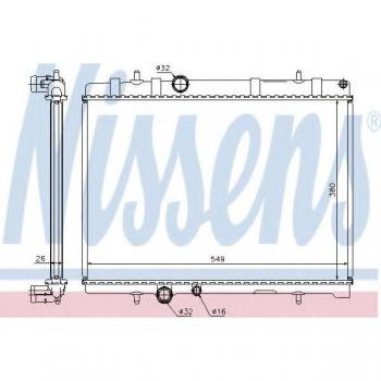 Radiador de refrigeración del motor NISSENS 63608A