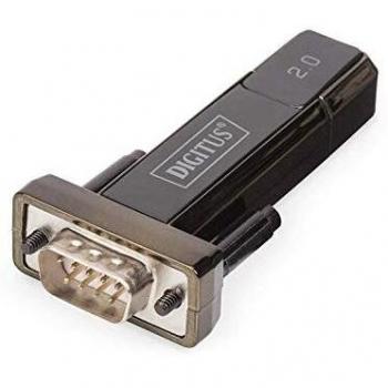 Adaptador DIGITUS USB a serie - Convertidor RS232 - USB 2.0 Tipo A a DSUB 9M - Chipset FTDI FT232RL - Incluye cable de 80 cm