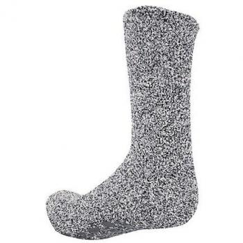 Zapatilla de hombre FLOSO con calcetines cálidos antideslizantes de caucho en color marrón, tallas 7-11 UK