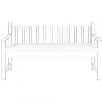 Cojín para banco de jardín exterior blanco impermeable 152 x 54 cm de poliéster