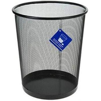 Importacion Papelera Metalica Negra 35 cm