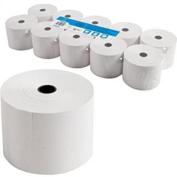 Exacompta 40340E - Lote de 10 bobinas de papel térmico sin BPA, 55 g, 57 mm de ancho, 80 mm de diámetro