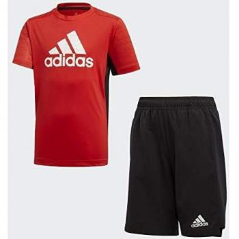 adidas JB TR Set tee Conjunto Deportivo, Niños, Rojint/Negro/Blanco, 104