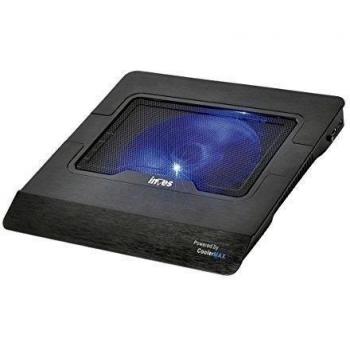 Woxter Cooling Pad 1560 R – Base refrigeradora para portátiles, 5 ventiladores desconectables, luz led azul y 2 puertos USB, especialmente diseñado para gamers,