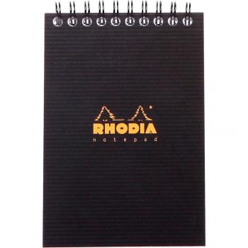 Notepad A6 - Rhodiactive - Cuadricula (5x5mm) - Negro