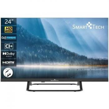 Televisor LED Smart Tech 24HN01VC de 61 cm (24) HD, 200 cd/m², modo hotel, DVB-T2/S2 H265/HEVC, 12V, HDMI y USB