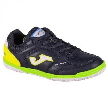 Joma TPJS2433IN Zapatillas deportivas de niño en azul marino de piel sintética, Entrenadores de fútbol para Interior, Azul Oscuro, 31 EU