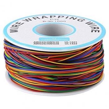 Cable electrico 3 Hilos Cable de Embalaje de Prueba de Aislamiento de Colores Cable de Cobre Estaado DIY P/N B-30-1000 280M 30AWG 250M