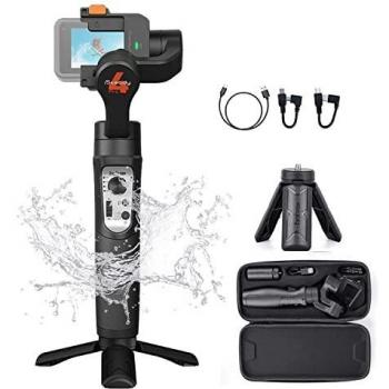 hohem Estabilizador iSteady Pro 4 Gimbal compatible con GoPro 10/9/8/7 Insta360 One R DJI Osmo Acción, 3 ejes estabilizadores de vídeo con batería 14H a prueba de salpicaduras