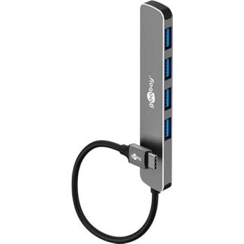 Hub USB-C a USB-A 4 Puertos Slim 5 Gbps - Goobay 79157