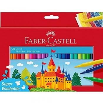Faber-Castell 554204 - Estuche cartón con 50 rotuladores escolares