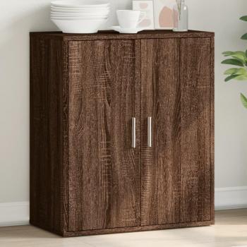 Aparador de madera de ingeniería marrón roble 79x38x80 cm, armario auxiliar de buffet, mueble para salón, cocina y pasillo