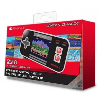 Retro Gamer V Classic Portable Console with 220 Games - Black/Red