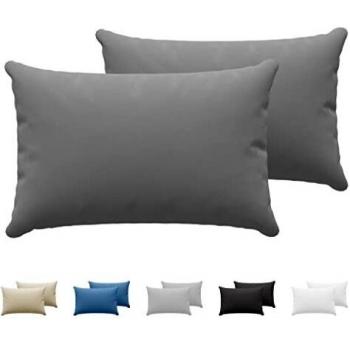 Juego de 2 x Fundas de Almohada 50x70 cm Gris Oscuro Dreamzie - 100% Algodon Jersey - Funda de Almohada Algodon 50x70 - Funda Cojin para Cama 50x70 - Protector de Almohada