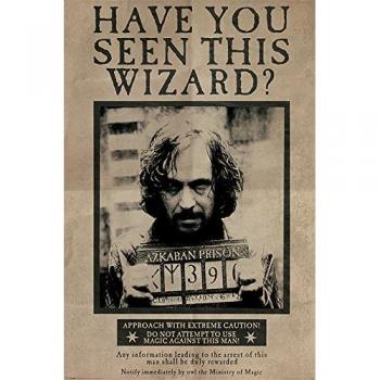 HARRY POTTER - Póster con Texto en inglés «Wanted Sirius Black»