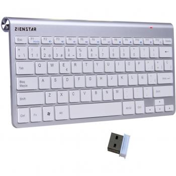 Zienstar -2.4Ghz Teclado Inalámbrico con Receptor USB para la Computadora, el Ordenador Portátil, la Caja de la TV y el Smart TV