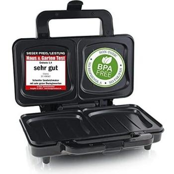 Sandwichera Emerio ST-109562 XXL, 900 W, acero inoxidable, forma de concha, BPA libre, fácil de limpiar
