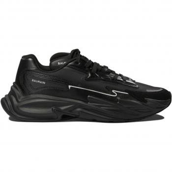 Balmain Men's Run-Row Low Top Sneakers in Black, Size 42