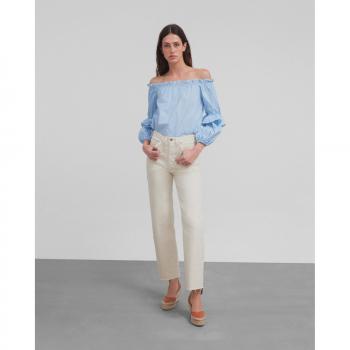 Silbon - Pantalón denim trenza beige para Mujer