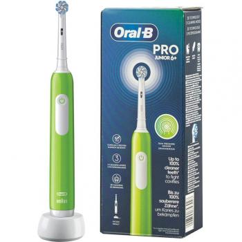 Oral-B Junior Green Electric Toothbrush for Kids, Rotating Brush Head, Suitable for Children Over 6 Years