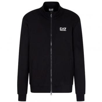 Sudadera EA7 Emporio Armani con estampado de logo, talla XL, color negro, casual y deportiva, 100% algodón