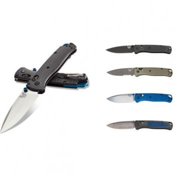 Benchmade Bugout 535 Pocket Knife - CPM-S30V, Plain Edge, Blue/Silver