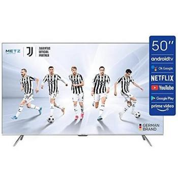 Metz MUC7000Y 50 Smart TV 4K UHD Android 10 Google Assistant DVB-C/T2/S2 Audio 2, 10W Color Gris Plata