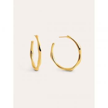 Pendientes Aro Singularu Bamboo Baño Oro