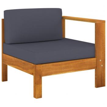 Dark Grey Acacia Wood Middle Sofa with 1 Armrest