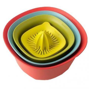 Brabantia Tasty Colours Set de cuencos 4 piezas, Plástico, Surtido, 25x25x14 cm