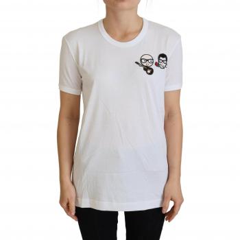Dolce & Gabbana White #dgfamily Crewneck Cotton T-shirt - Size S