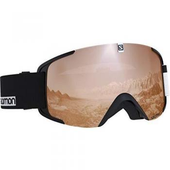 Salomon, Xview Access, Máscara de esquí unisex, Negro-Blanco/Naranja