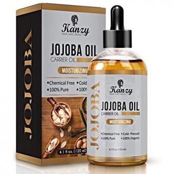 Kanzy Aceite de Jojoba Bio, 100% Orgánico Puro Prensado en Frio Vegano 120ml, Natural Hidratante para Cabello, Cara, Cuticulas, Pelo, Cuerpo y Uñas Cosmetica Natural Sin Hexan