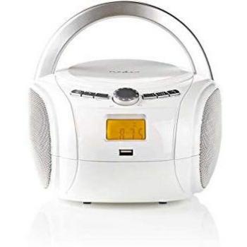 Nedis Boombox | Bluetooth® | Reproductor de CDradio FMUSBentrada auxiliar | Blanco NE550683243