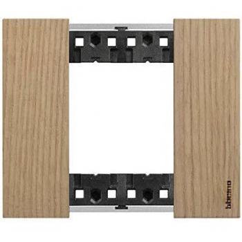 Marco embellecedor Bticino Living Now 2 módulos color madera roble KA4802LM