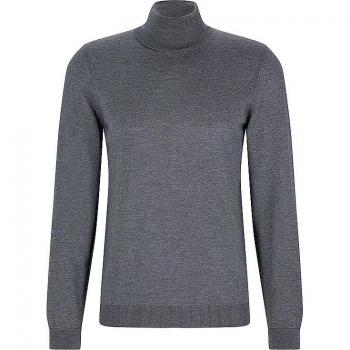 Jersey de hombre slim fit de cuello vuelto Musso en gris medio - Talla L
