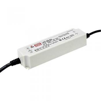 Driver LED MEAN WELL LPF-60-24, 60 W, tensión constante de salidas, IN: 127 → 431 V dc, 90 → 305 V ac, OUT: 24V, 2.5