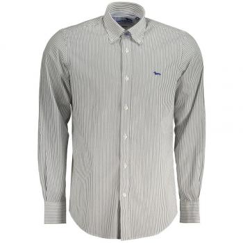Harmont & Blaine Men's White Striped Long Sleeve Casual Shirt - Size S