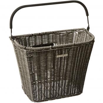 Cesta de mimbre Bassimply II para bicicleta de la marca Basil, Unisex, Fahrradkorb Basimply Ii-Rattan Look, Nature Grey