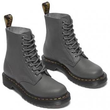 Dr. Martens 1460 Pascal Women's Grey Leather Lace-Up Boots - Size 41