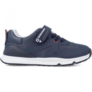 Zapatillas deportivas Biomecanics Sauvage 231007-A Ocean para niños, de piel, con cierre adherente y cordones, puntera reforzada