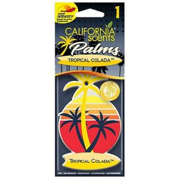 Pack de 6 latas de California Scents Tropical Colada, Ambientador de Coche y Casa con Fragancia a Piña y Palmera