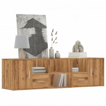 Mueble de esquina madera ingeniería roble artisian 160x40x45 cm