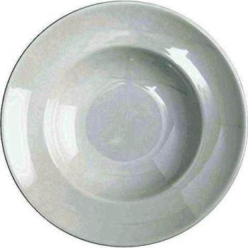 Plato para Pasta de Porcelana Blanca Napoli, Diámetro 26 cm, Juego de 6