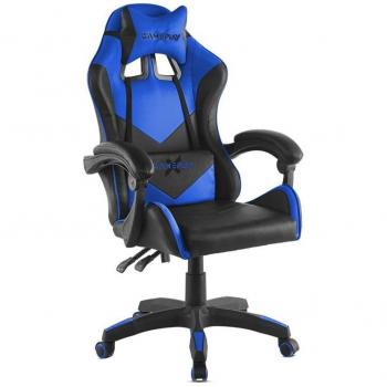 Mc Haus GC-Gameplay-X Silla Gaming Azul - Silla gaming ergonómica para escritorio, ideal para ordenador, oficina o despacho, con reposabrazos y diseño moderno